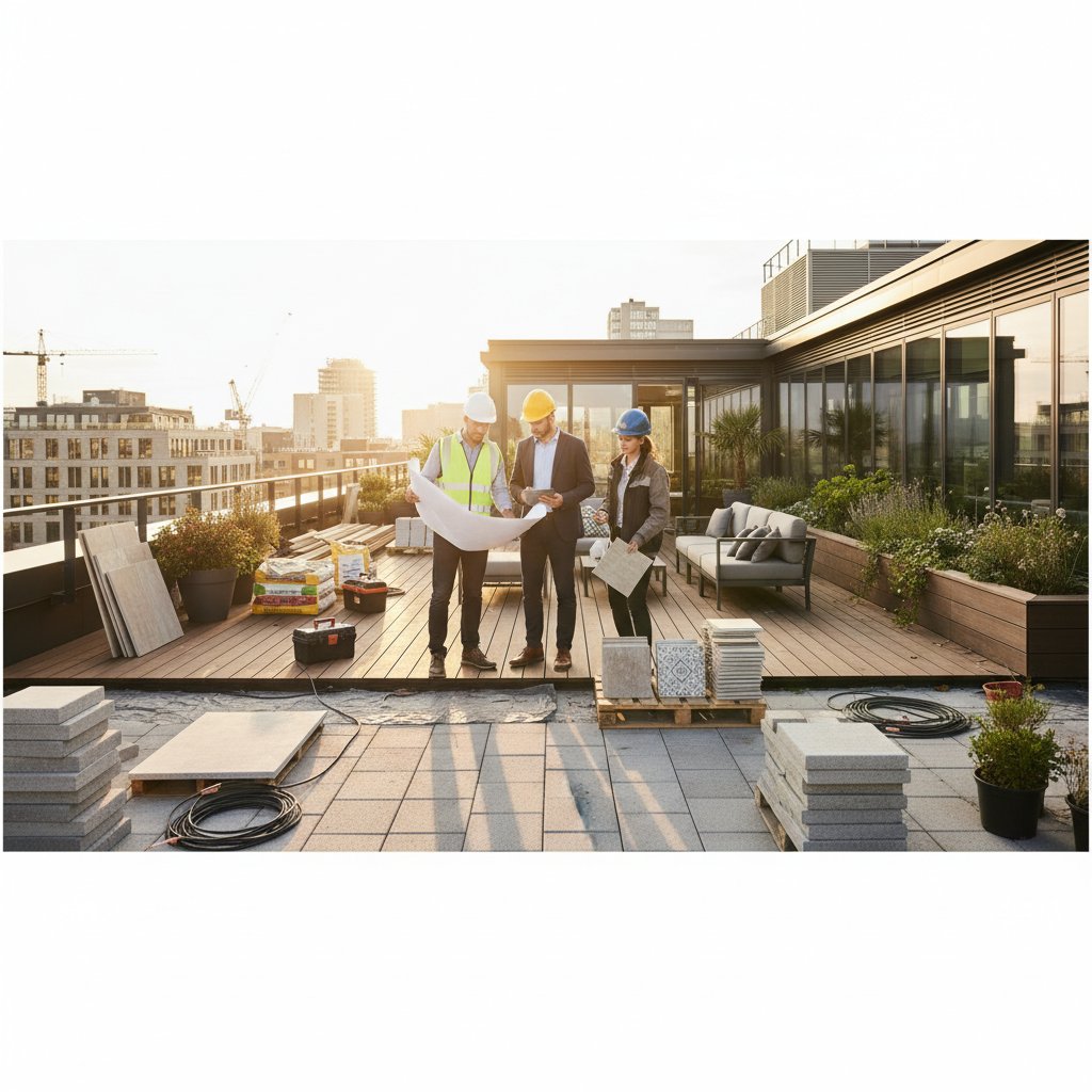 Completed rooftop entertaining space